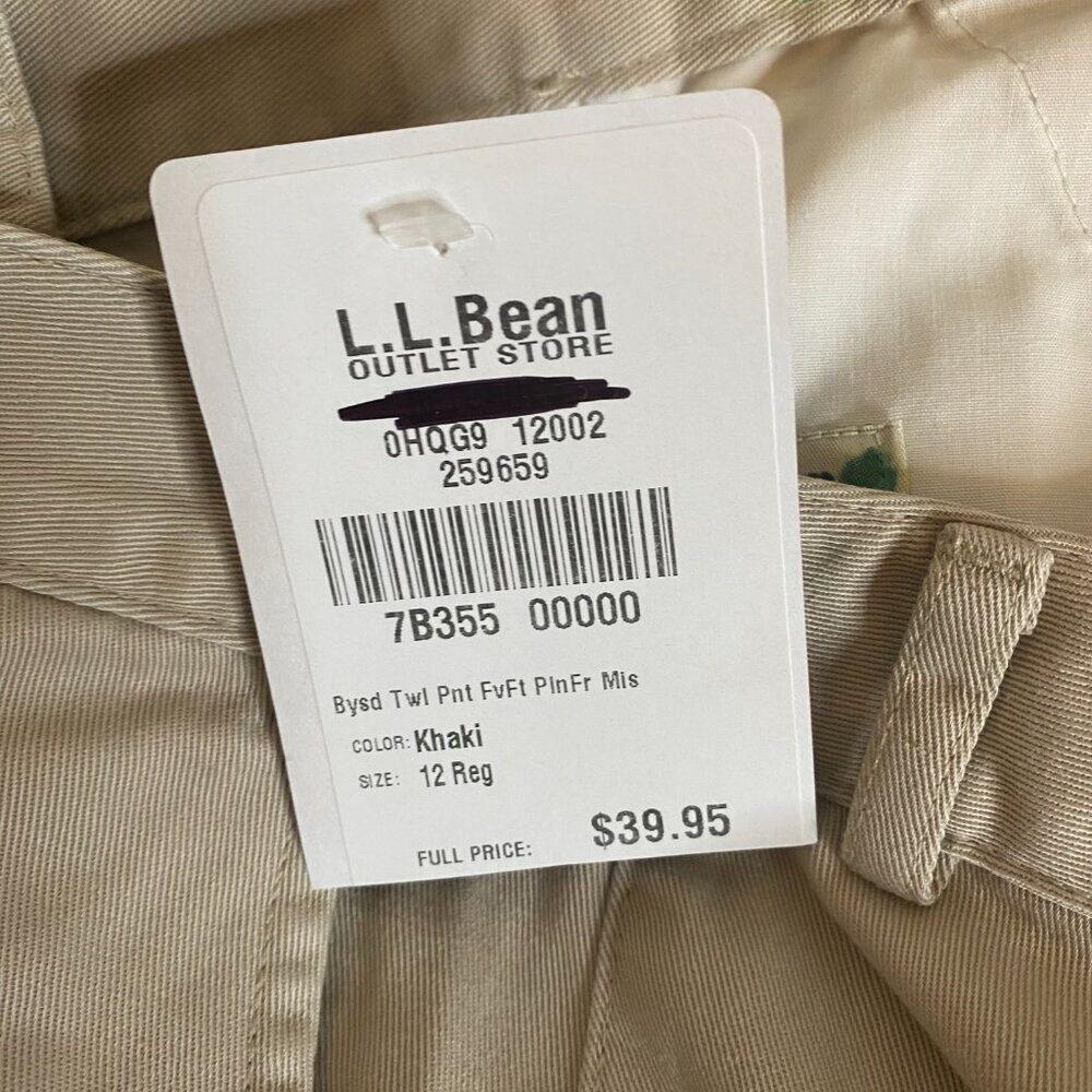 LOT (3) L.L. Bean flat front chinos 12R classic fit & favorite fit 12R NWT - Picture 6 of 8